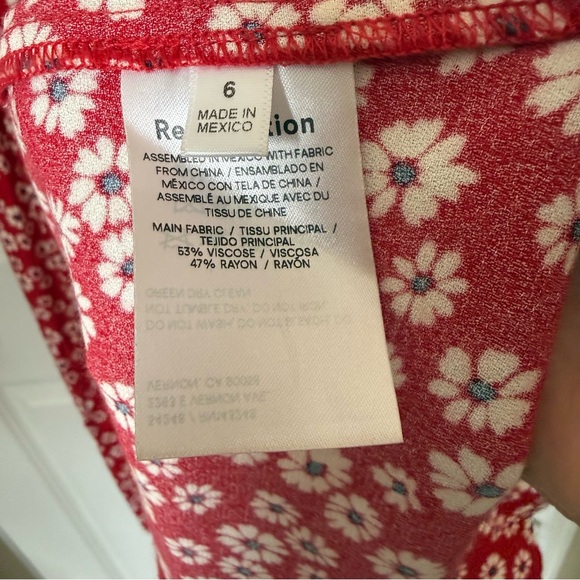 Reformation Lacey Red Midi Floral Dress Size 6 - Picture 11 of 16